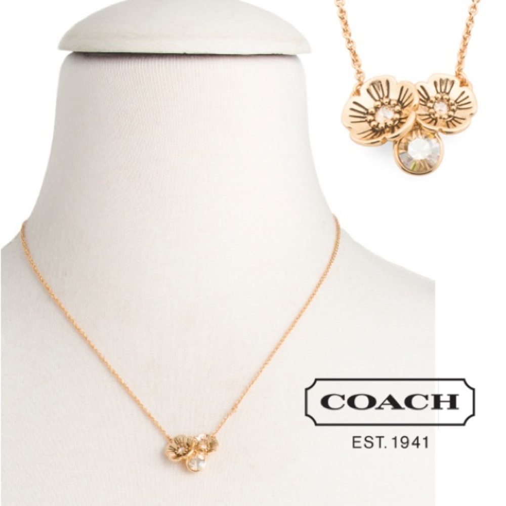COPY - NWT COACH Tea Rose Cluster Pendant Necklace